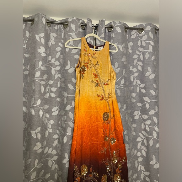 Sani Beaded Satin Gown Dusky Ember - Picture 6 of 8